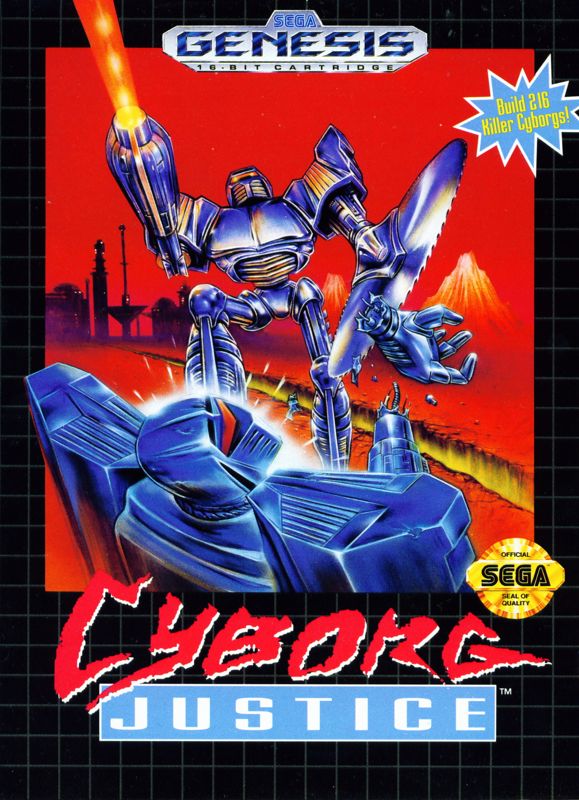 Cyborg Justice box art for Sega Genesis